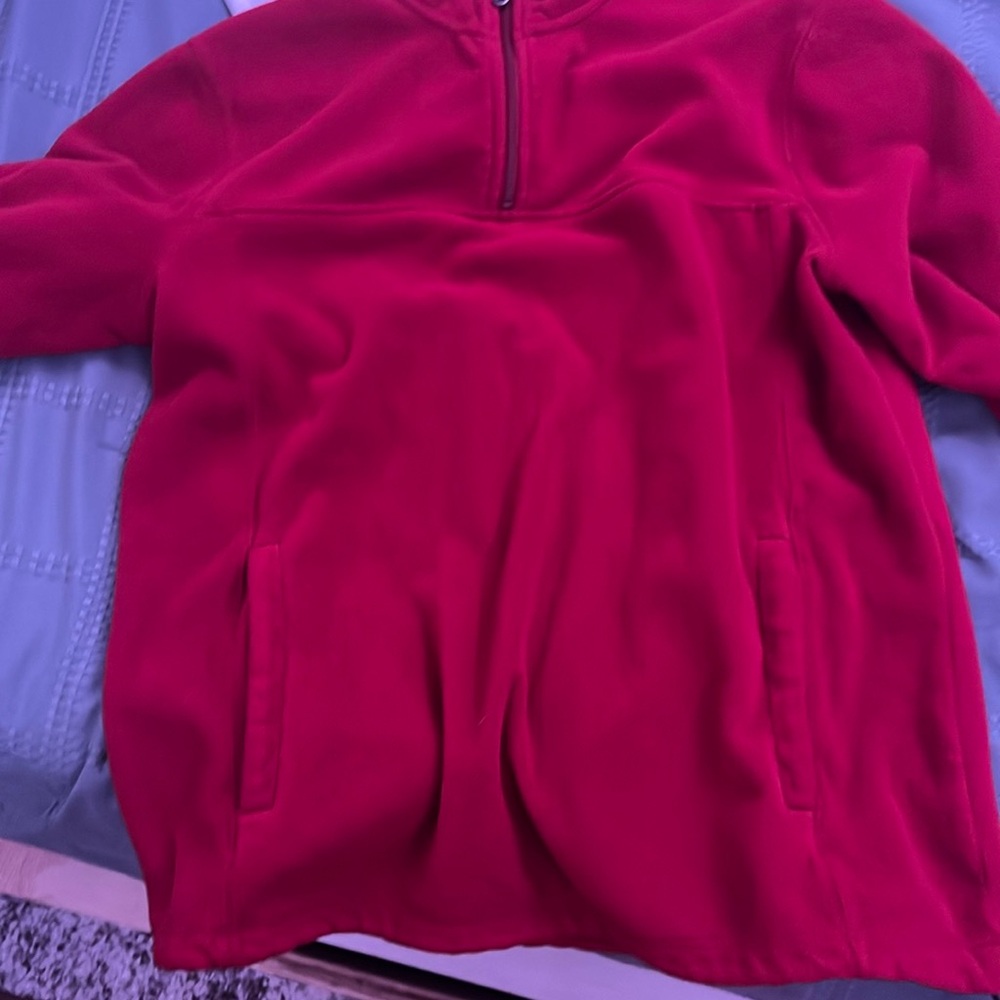 red quarter zip jacket